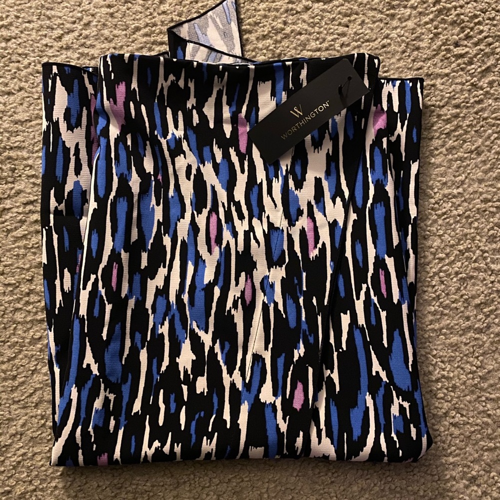 Worthington Multicolor Skirt with Slit , Size 12